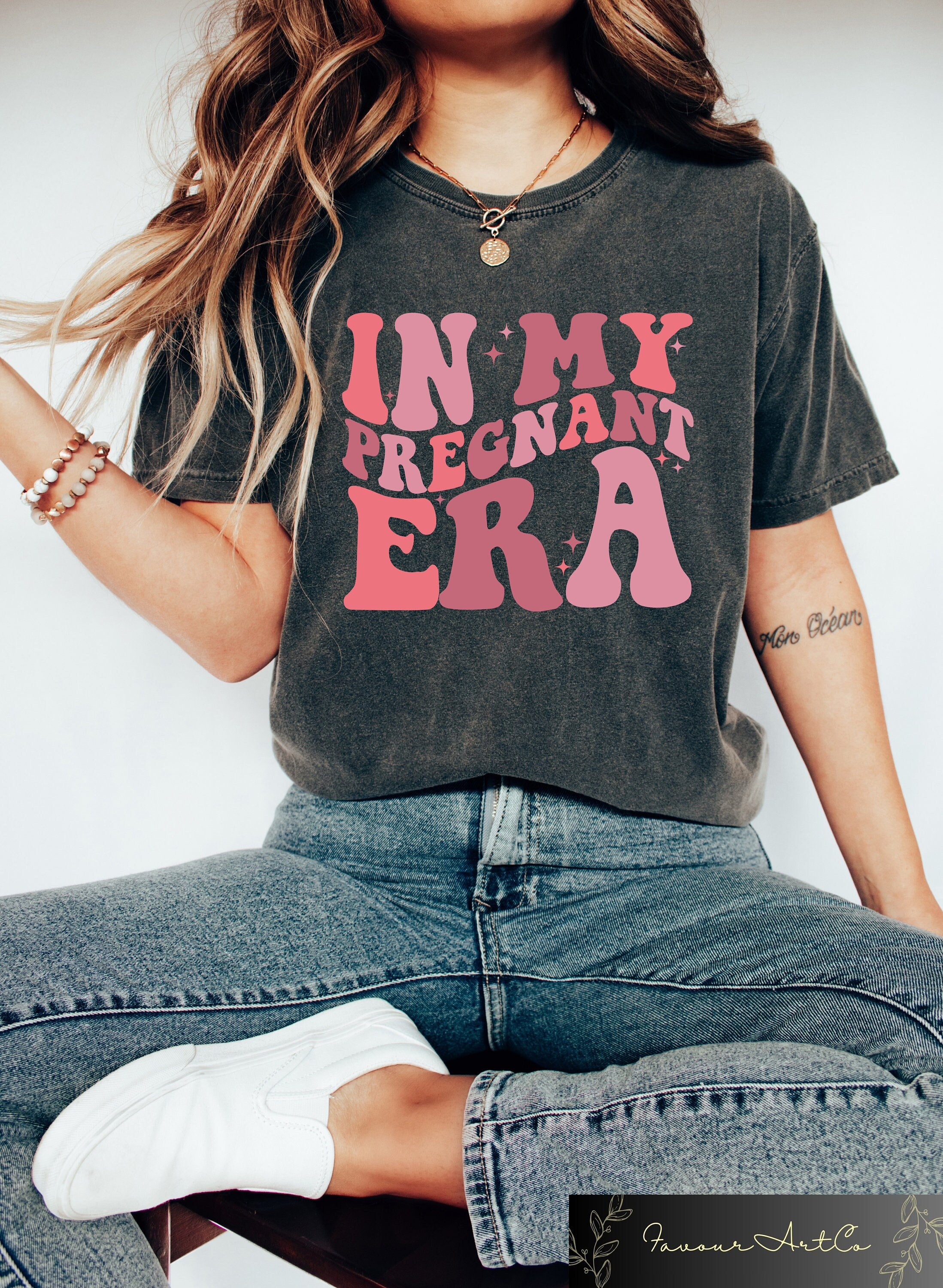 In My Pregnant Era Shirt Pregnancy Reveal Shirt Pregnancy Announcement Shirt Mama To Be Shirt New Mom Mothers Day Gift Cool Moms Shirt Graphic Tee – Warm & Stylish · High-Quality Print