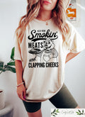 Old Row Smokin39 Meats And Clapping Cheeks Shirt Summer Cookout Gift Funny BBQ Enthusiasts Shirt Kitchen Chef Gifts Funny Cook Shirt Graphic Tee – Fan Favorite · High-Quality Print