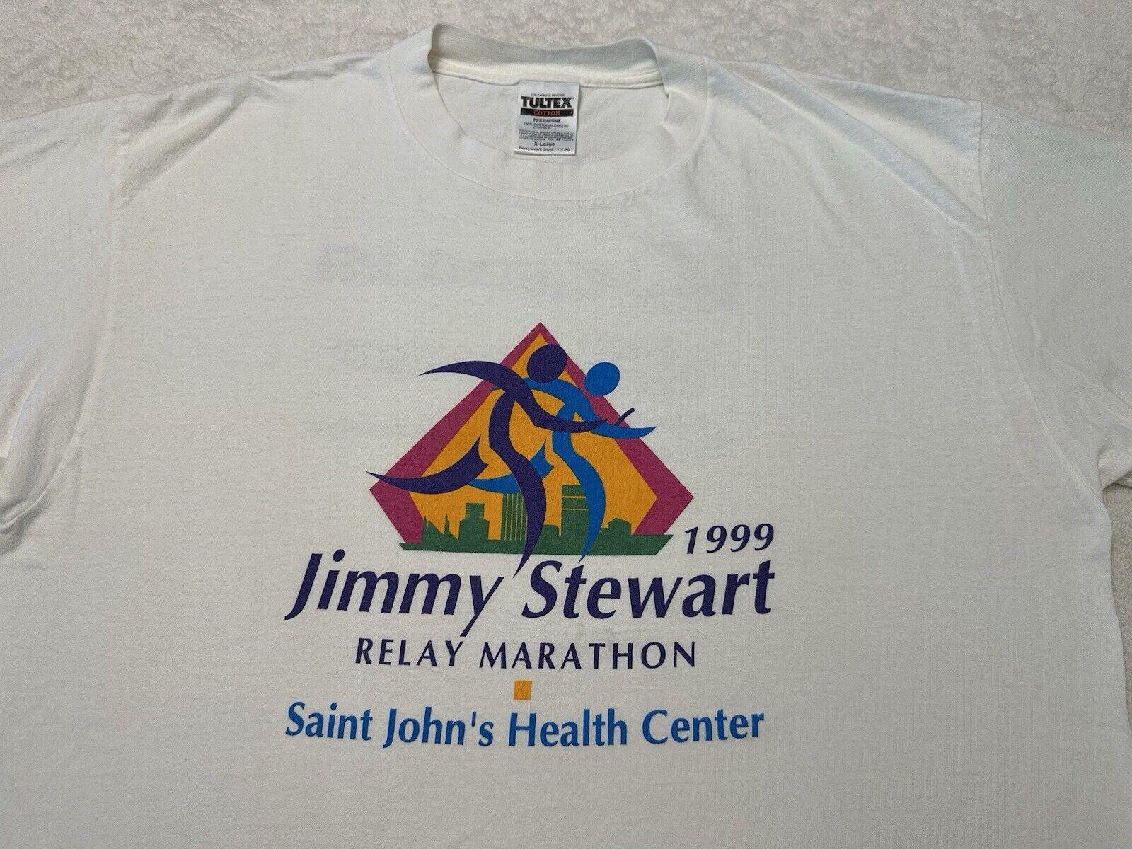 Vintage 90s 1999 Jimmy Stewart Relay Marathon Santa Monica California T Shirt XL Graphic Tee – Fan Favorite · Trending Graphic Apparel