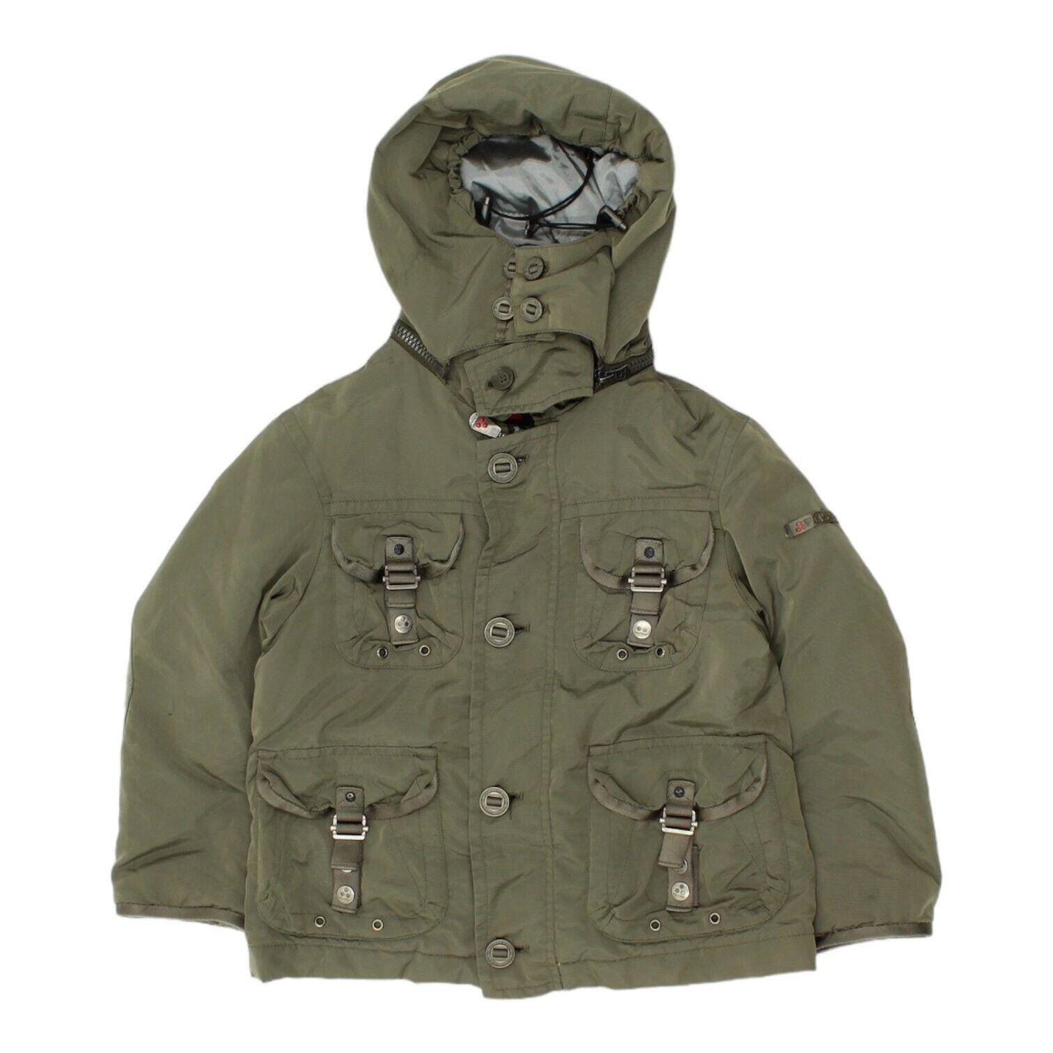 Peuterey Kids Green Hooded Quilted Jacket Vintage High End Boys Girls Designer Graphic Tee – Warm & Stylish · Perfect For Daily Wear