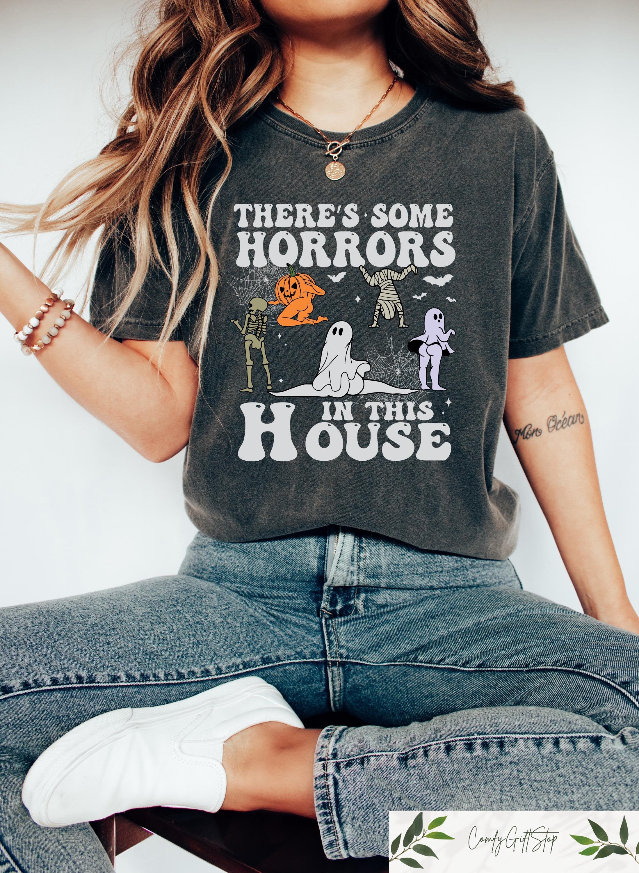 Theres Some Horrors In This House Shirt Retro Halloween Shirt Funny Halloween Sweatshirt Trendy Halloween Gift Halloween Party Shirts Sweatshirt – Bold Style · Top Pick For Any Outfit