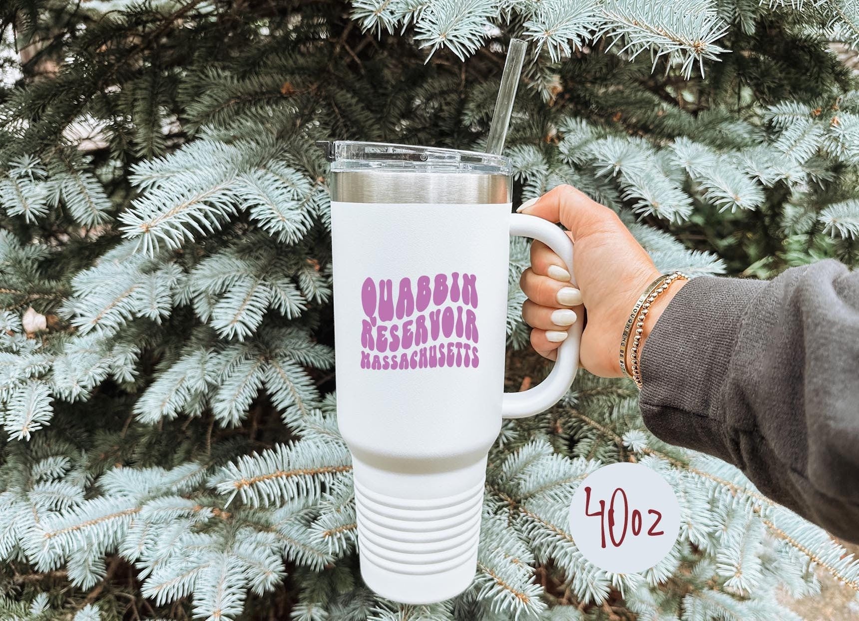 Quabbin Reservoir Massachusetts Tumbler 40oz Cup With Straw Gifts Insulated Cup Travel Mug Graphic Tee – Everyday Comfort · Perfect For Daily Wear