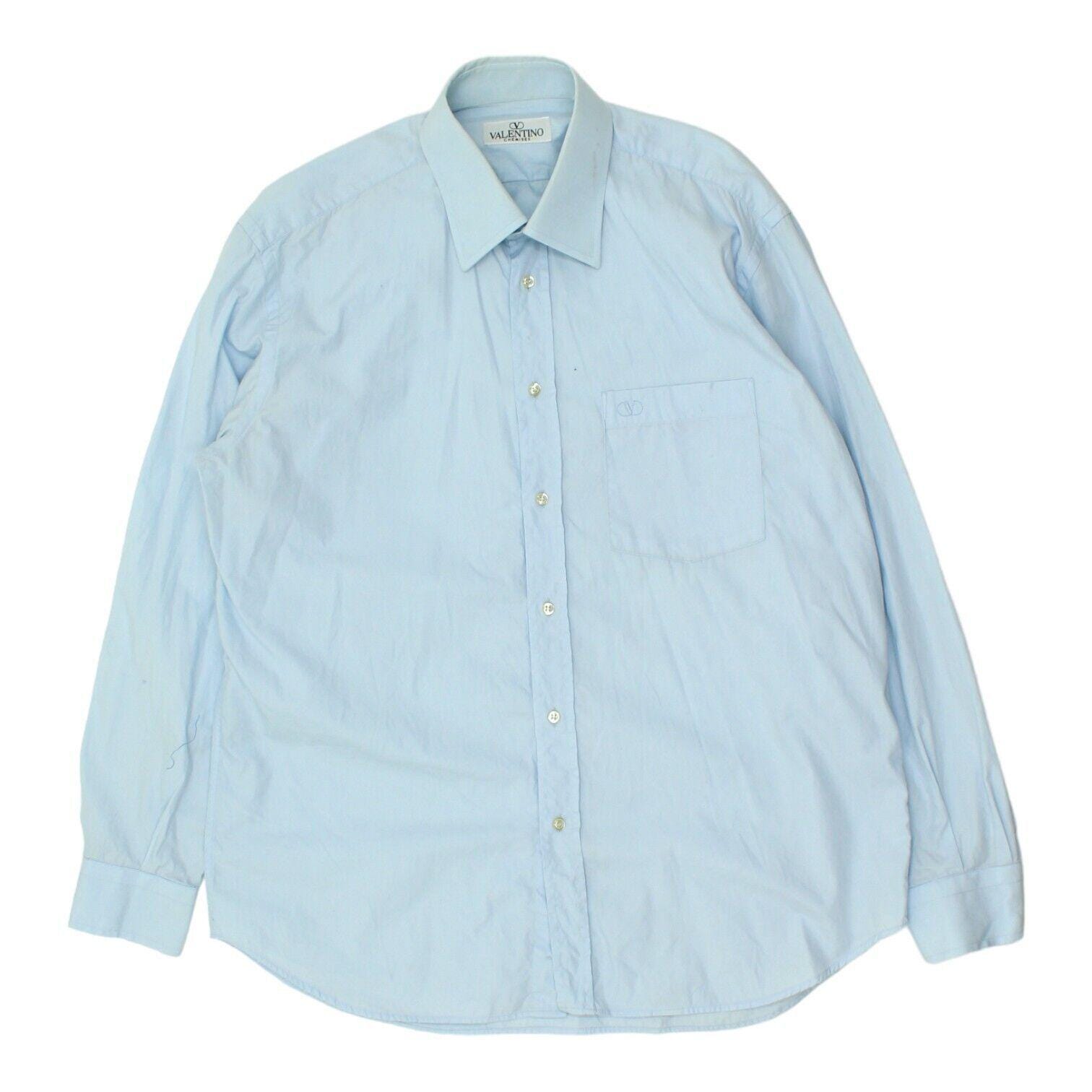 Valentino Mens Blue Button Up Shirt Vintage High End Designer Formal VTG Graphic Tee – Easygoing Wear · Perfect For Daily Wear