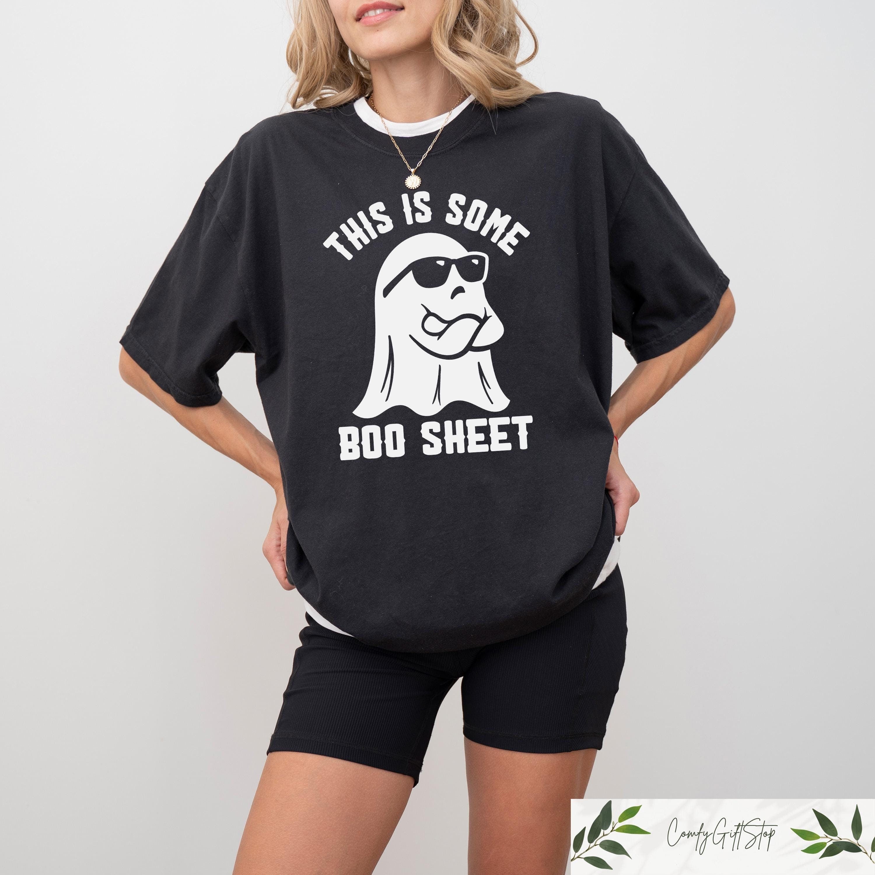 This Is Some Boo Sheet Halloween Shirt Retro Comfort Halloween Tshirt Cool Ghost Crewneck Funny Halloween T Shirt Gift for Halloween Graphic Tee – Premium Graphic · Great Gift For Fans