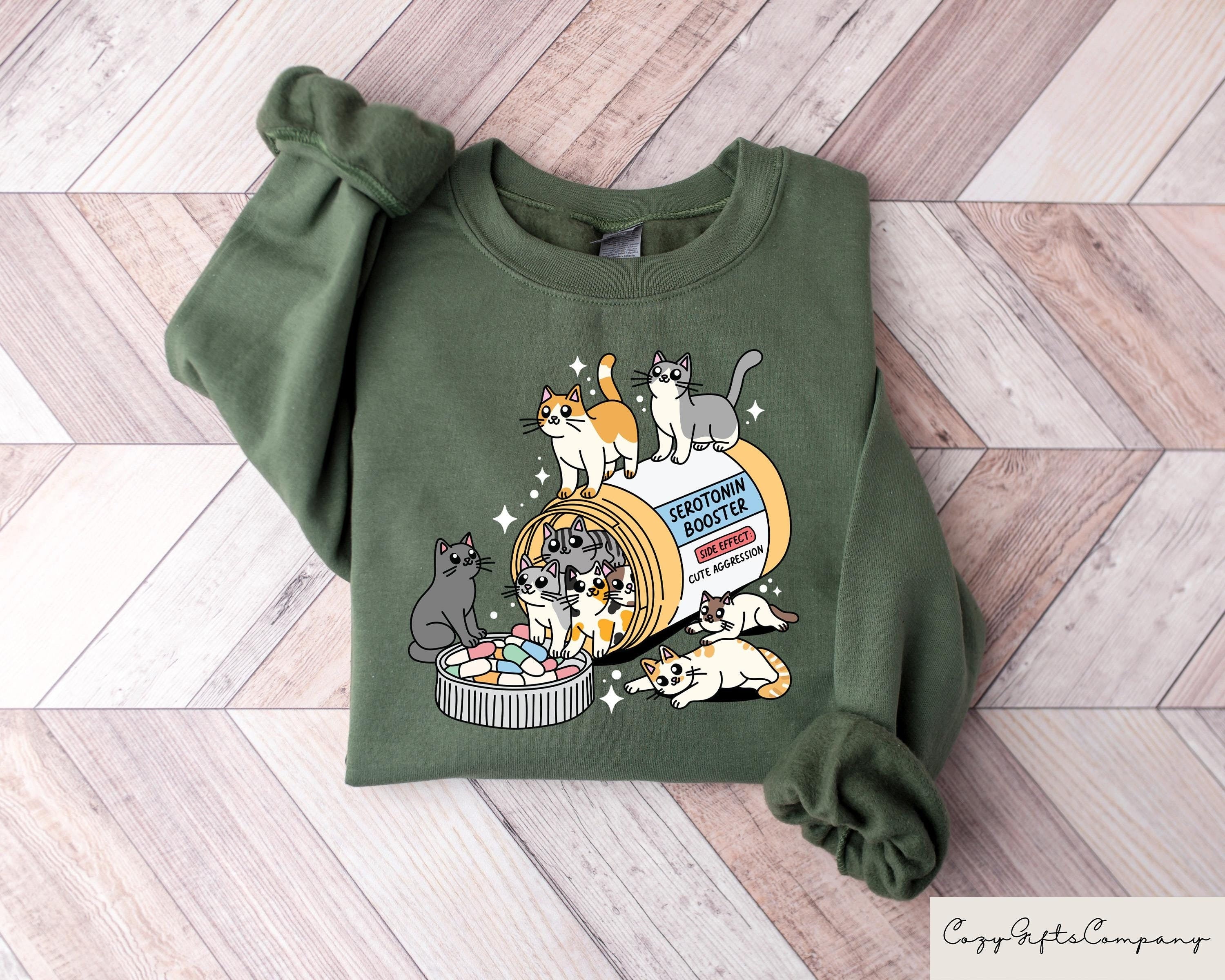 Antidepressant Cat Sweatshirt Cat Mom Sweater Funny Cat Shirt Aesthetic Woman Clothing Cat Lover Gift Therapist Shirt Cat Owner Gift Sweatshirt – Everyday Comfort · Trending Graphic Apparel