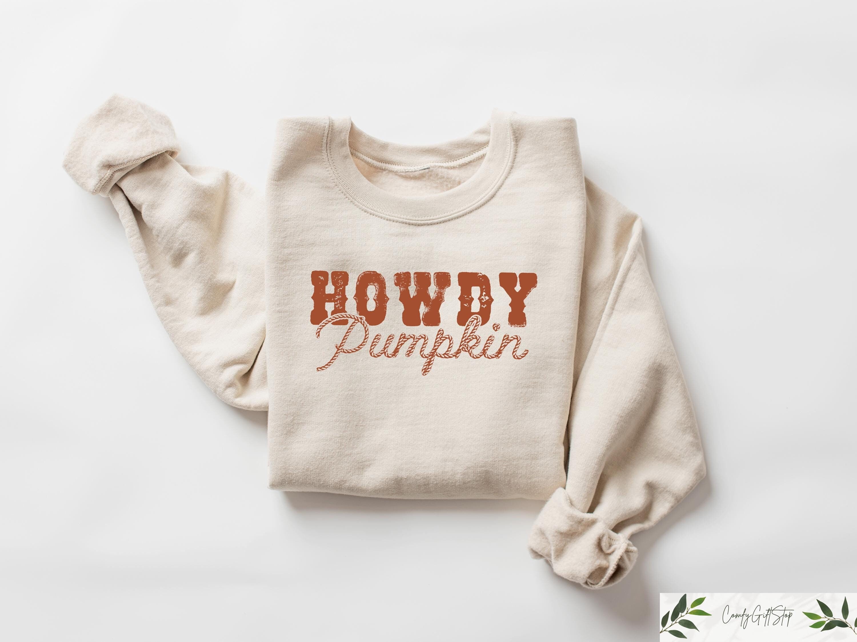 Howdy Pumpkin Sweatshirt Western Fall Tshirt Fall Coquette Bow Tshirt Halloween Gifts Fall Sweatshirt Thanksgiving Gift Cowgirl Shirt Sweatshirt – Feel-Good Design · Great Gift For Fans