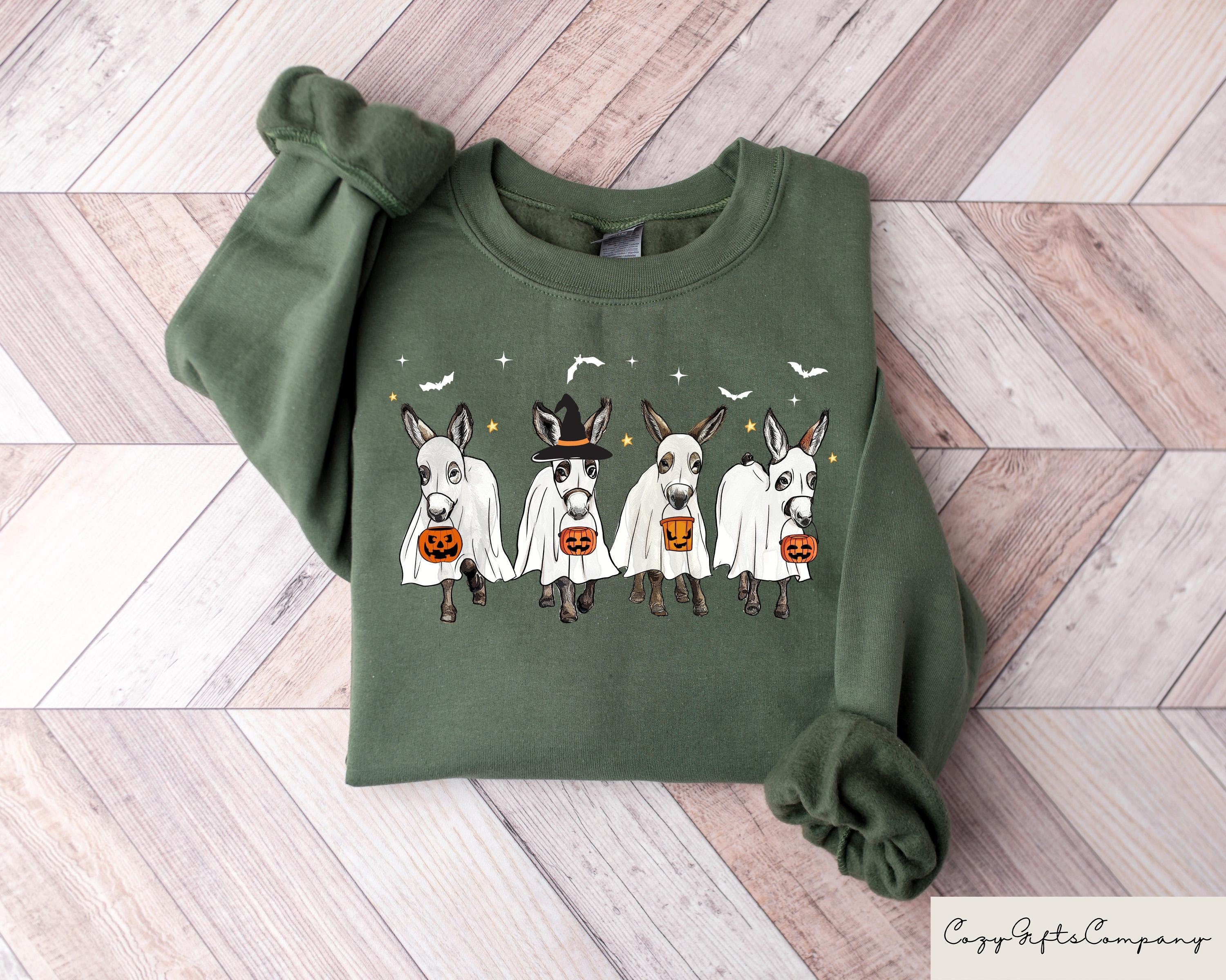 Halloween Donkey Sweatshirt Spooky Donkey Shirt Fall Shirt Farm Animal Shirt Halloween Sweatshirt Halloween Costume Happy Halloween Sweatshirt – Everyday Comfort · Trending Graphic Apparel