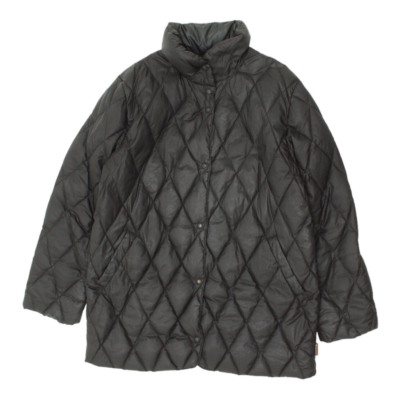 Moncler Womens Black Puffer Coat Vintage Designer High End Padded Jacket VTG Graphic Tee – Warm & Stylish · High-Quality Print