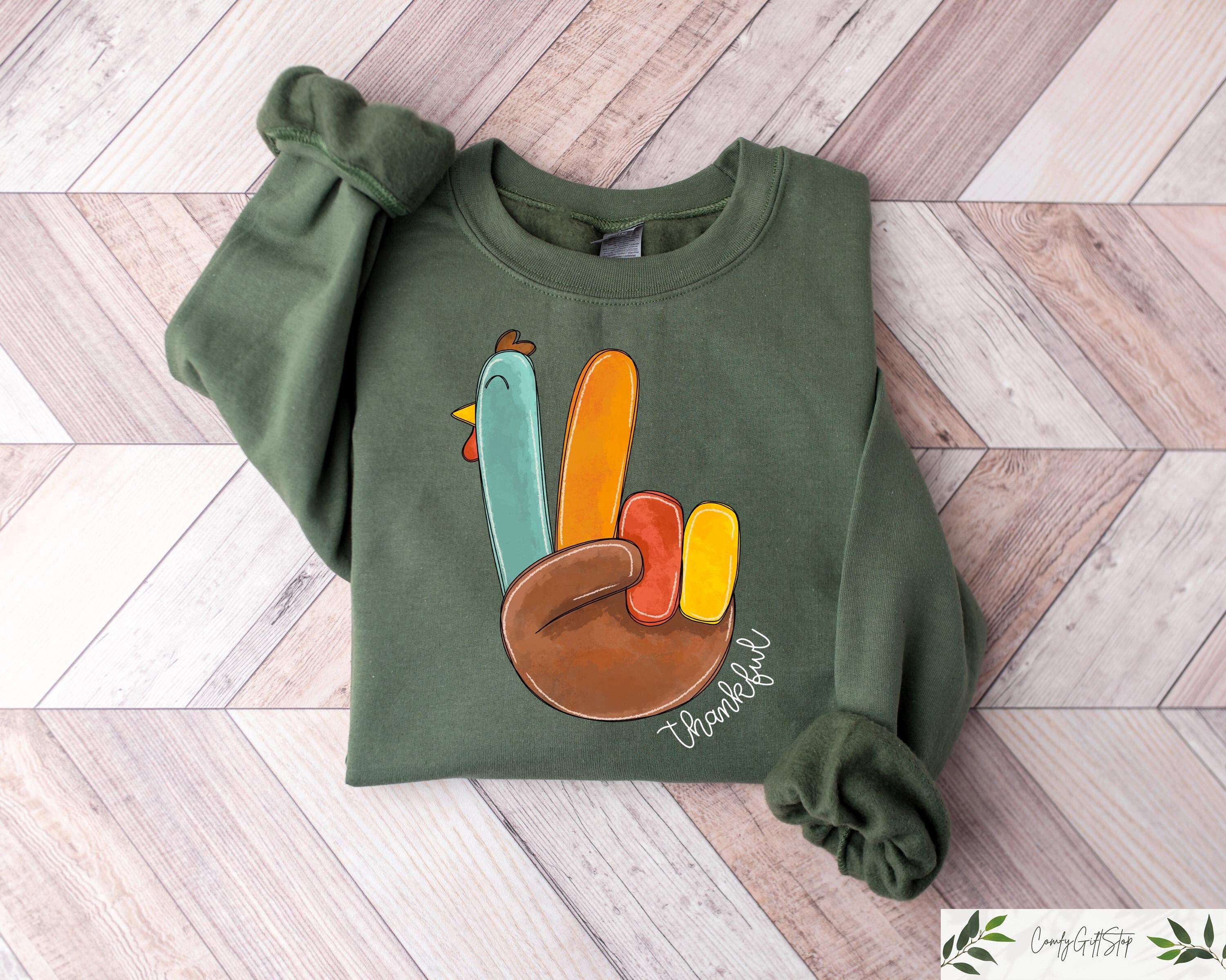 Peace Sign Turkey Retro Thanksgiving Turkey Sweatshirt Hello Thanksgiving Sweatshirt Gift For Thanksgiving Happy Thanksgiving Shirt Sweatshirt – Warm & Stylish · Trending Graphic Apparel