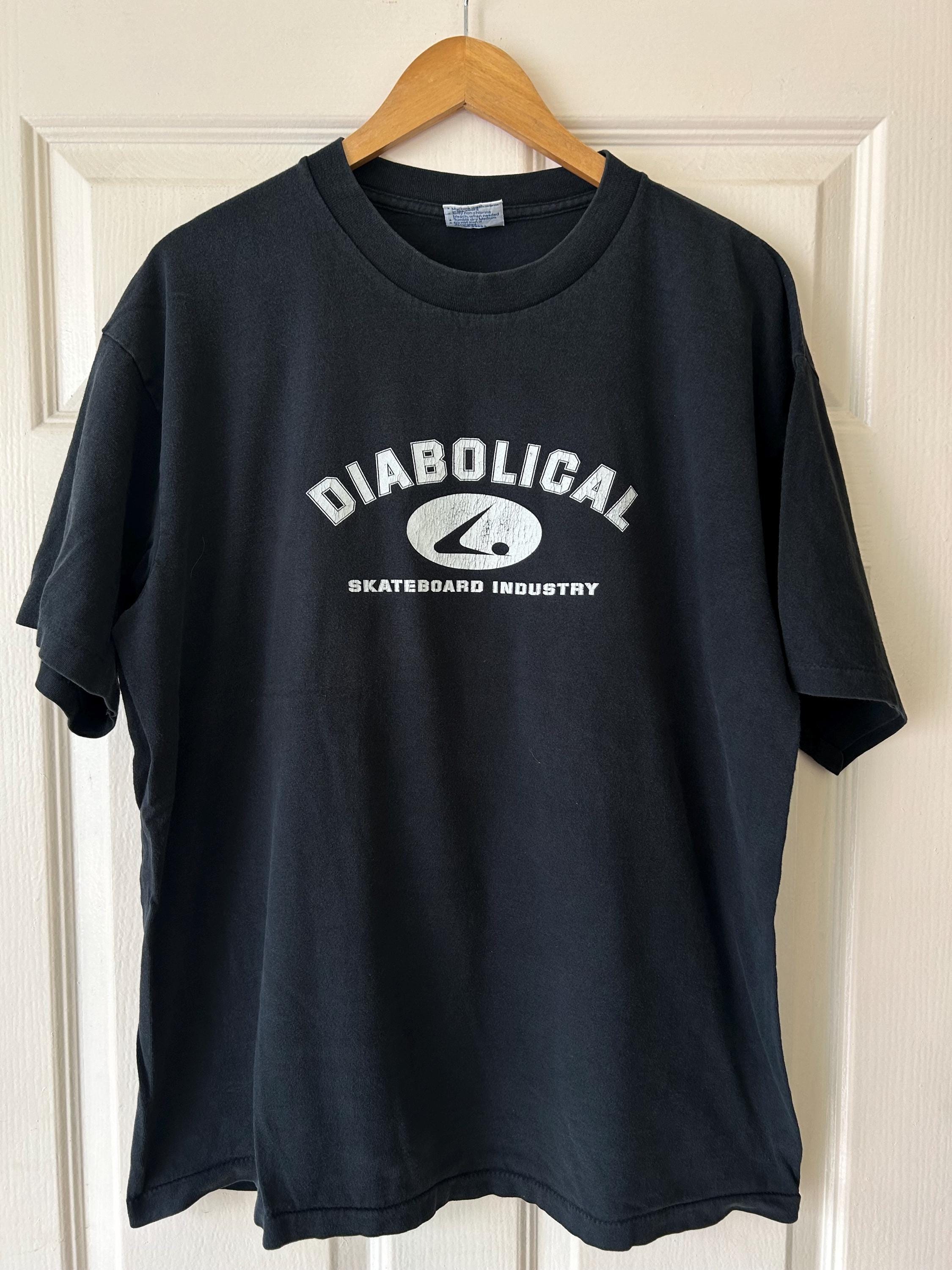 Vintage 90s Diabolical skateboard industry T Shirt Graphic Tee – Aesthetic Look · Perfect For Daily Wear