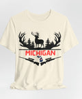 Michigan Hunting Shirt Whitetail Deer Gun Hunting Michigan T Shirt High Quality Tee For Michigan Hunters Unisex Jersey Short Sleeve Tee Jersey – Feel-Good Design · High-Quality Print