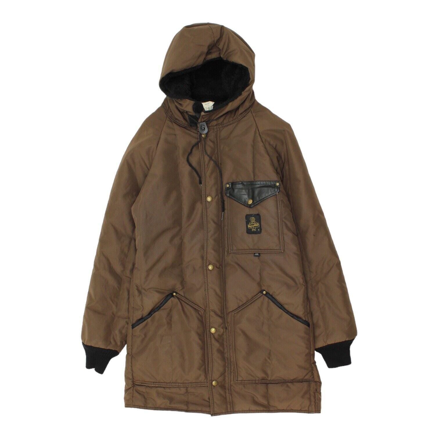 RefrigiWear Mens Brown Mid Length Hooded Jacket Vintage High End Winter VTG Graphic Tee – Premium Graphic · High-Quality Print
