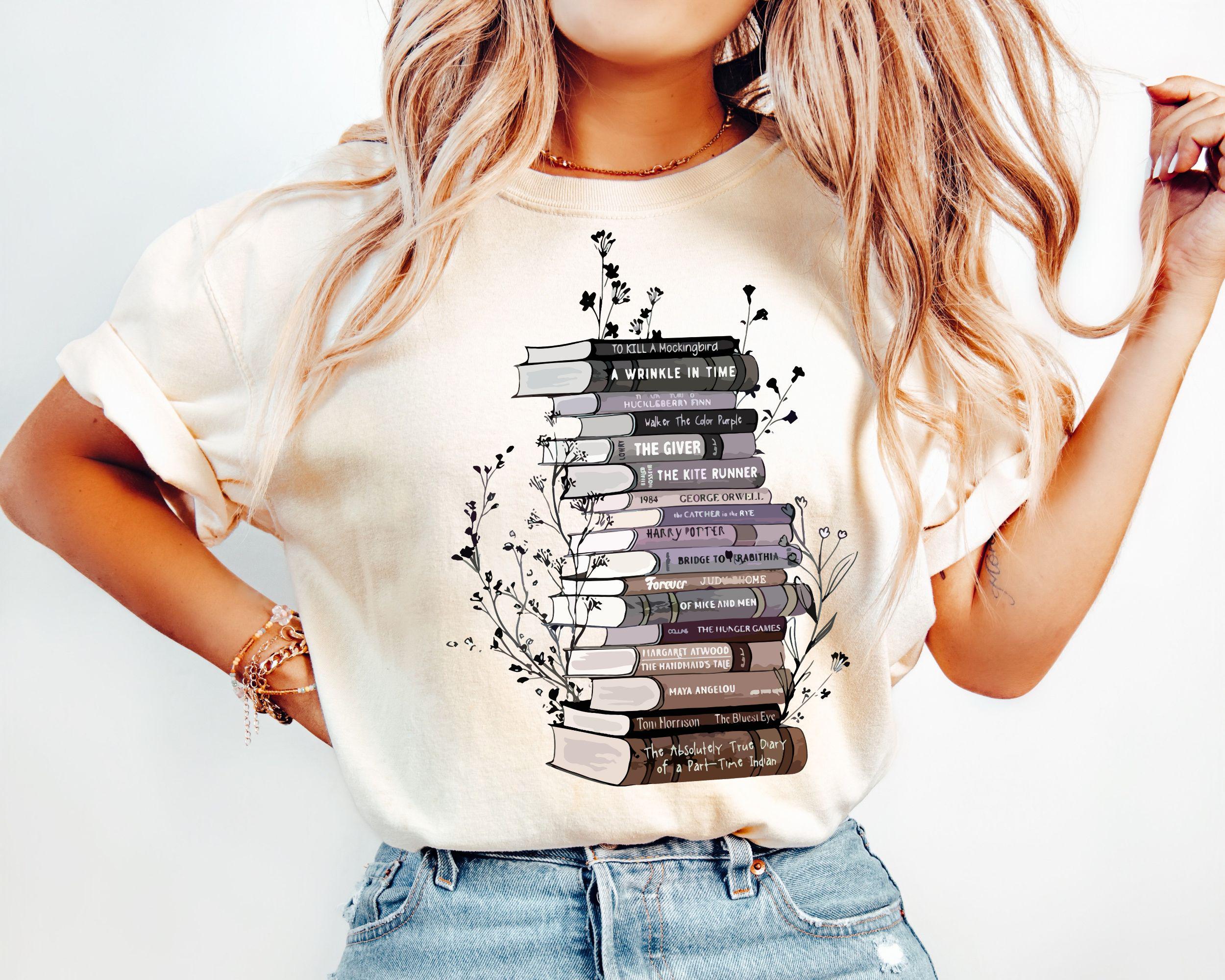 Bookshelf Shirt Book Shirt Book T Shirt Gift For Book Lover Book Gift Librarian Shirt Bookish T Shirt Flower Teacher Shirt Graphic Tee – Cozy Vibes · Trending Graphic Apparel