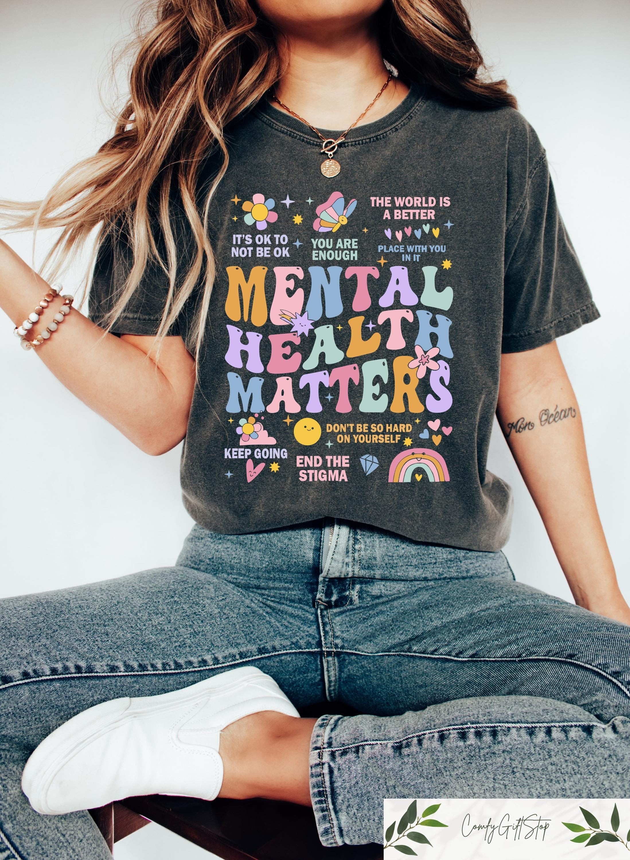 Mental Health Matters Shirt Women Inspirational Tshirt Mental Health Shirt Anxiety Shirt Recreational Therapy Shirt Women Mental Health Graphic Tee – Soft Feel · Trending Graphic Apparel