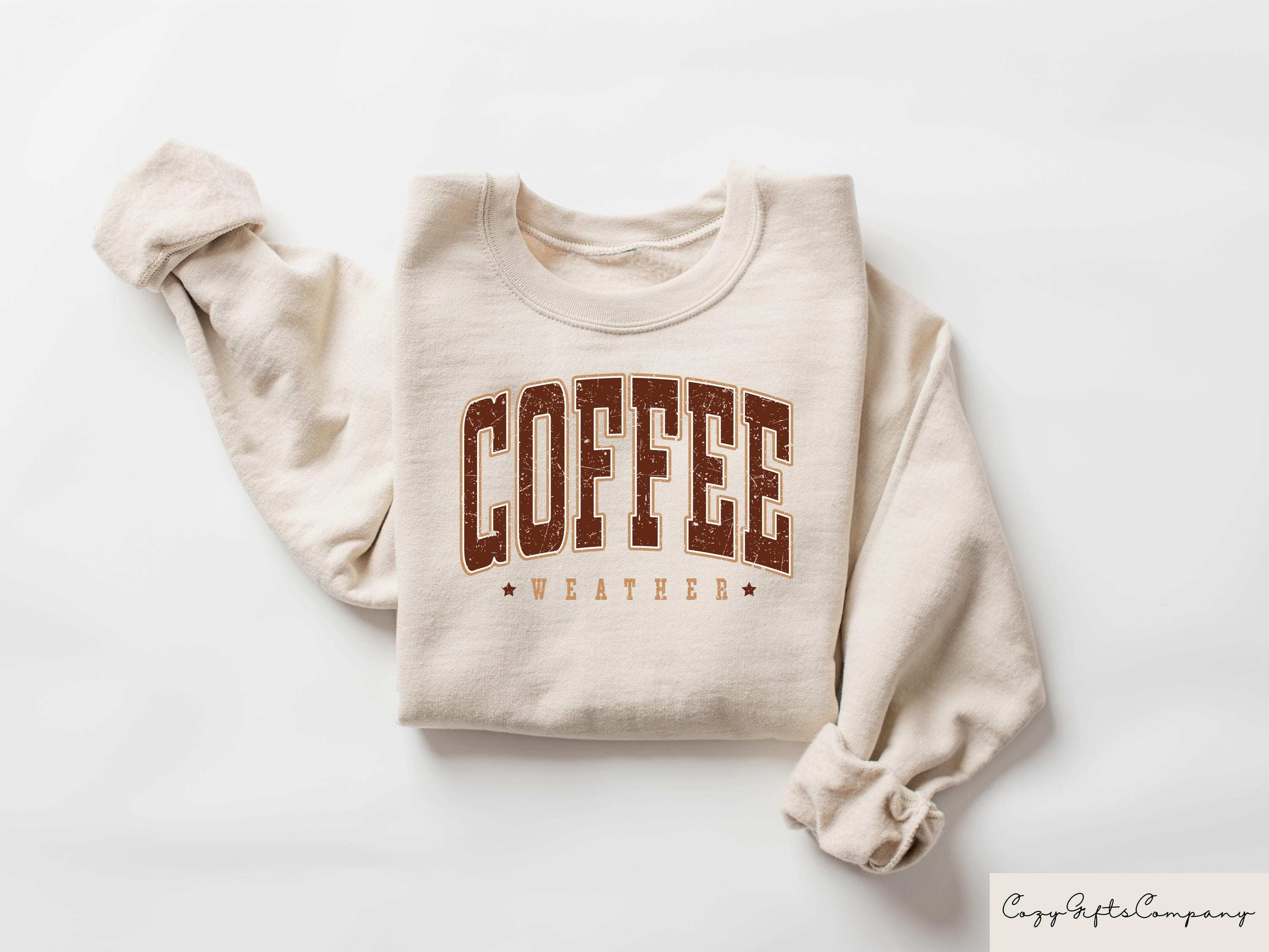 Coffee Weather Sweatshirt Coffee Lover Shirt Autumn Women Shirt Retro Fall Sweater Retro Autumn Gift Fall Sweatshirt Sweatshirt – Aesthetic Look · Great Gift For Fans