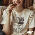 My Two Great Loves Chocolate and Cats Unisex T Shirt Perfect Gift for Cat and Chocolate Lovers Graphic Tee – Soft Feel · High-Quality Print