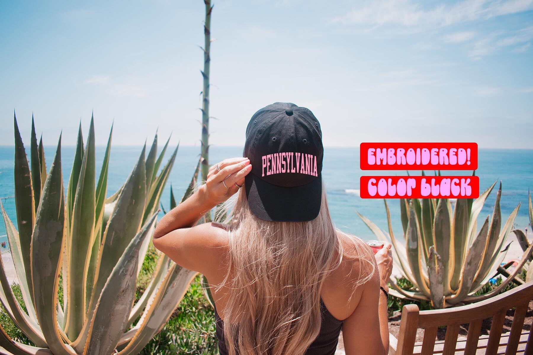 Pennsylvania Trip Moving Away Vacation Travel Hat Pink Gifts Baseball Cap Embroidered White Black Stone Beige Graphic Tee – Feel-Good Design · High-Quality Print