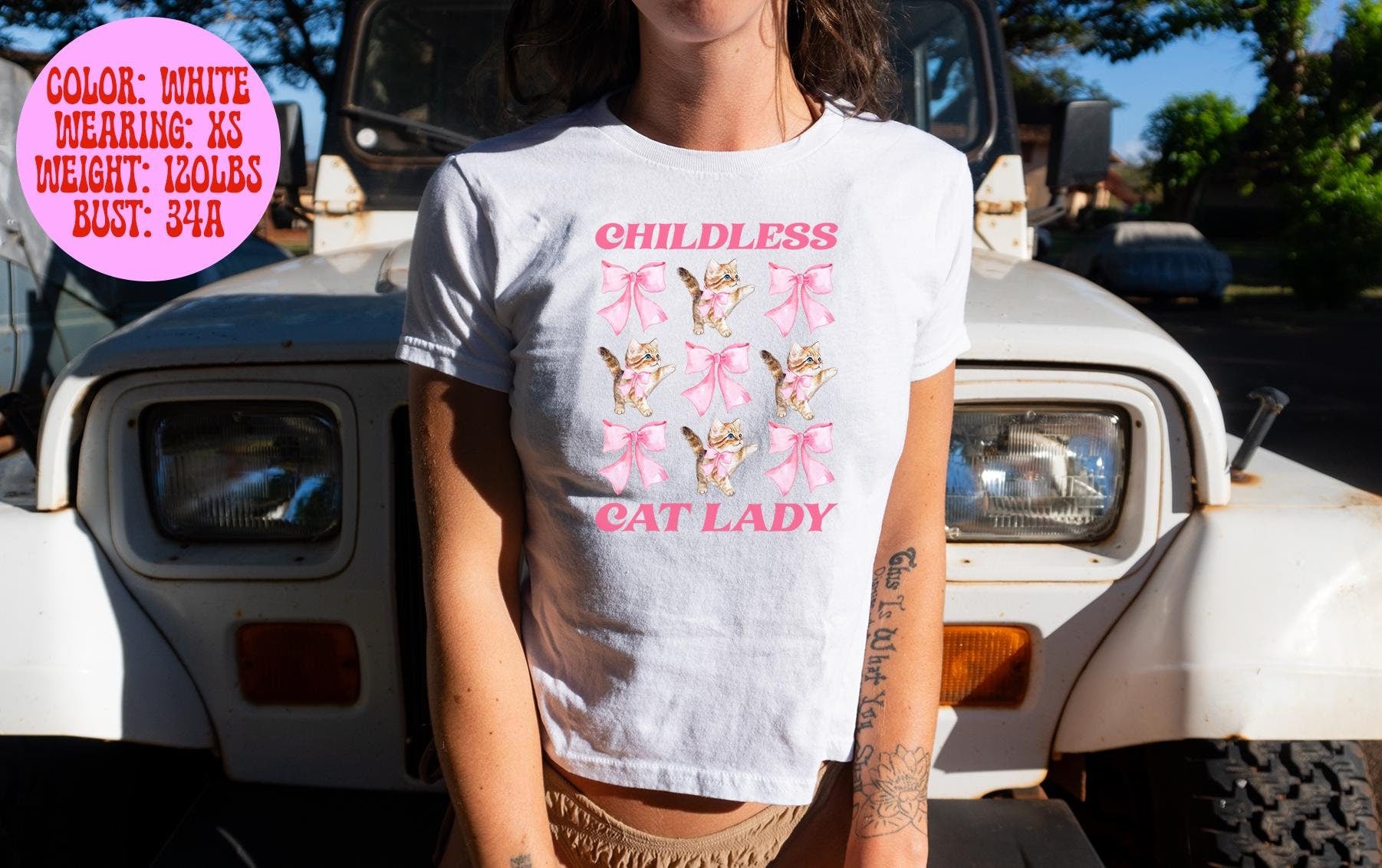 Childless Cat Lady Kamala Harris Coquette Bows Baby Tee SNUG FIT Gifts Shirt Tshirt Her Women Trendy Y2K Summer Pink Blue White Grey Graphic Tee – Warm & Stylish · Perfect For Daily Wear