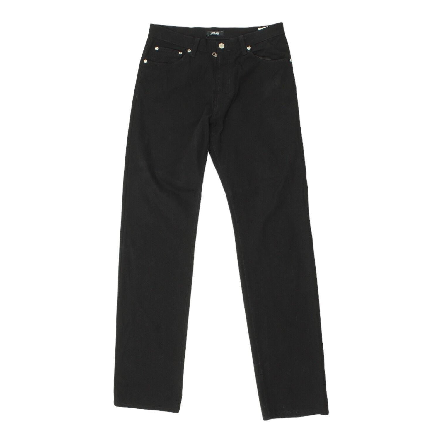 Versace VJC Mens Black Stretchy Nylon Trousers Vintage High End Designer VTG Graphic Tee – Bold Style · High-Quality Print