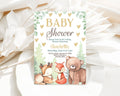 Woodland Baby Shower Invitation Editable Baby Shower Invites Forest Baby Shower Woodland Animals Baby Shower Printable Invite Bear Baby WL4 Graphic Tee – Easygoing Wear · Must-Have Style