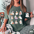 Retro Ghosts Reading Books Teacher Librarian Halloween Gift Spooky Season Trendy Shirt Gift Halloween Book Lover Graphic Tee – Cozy Vibes · Top Pick For Any Outfit