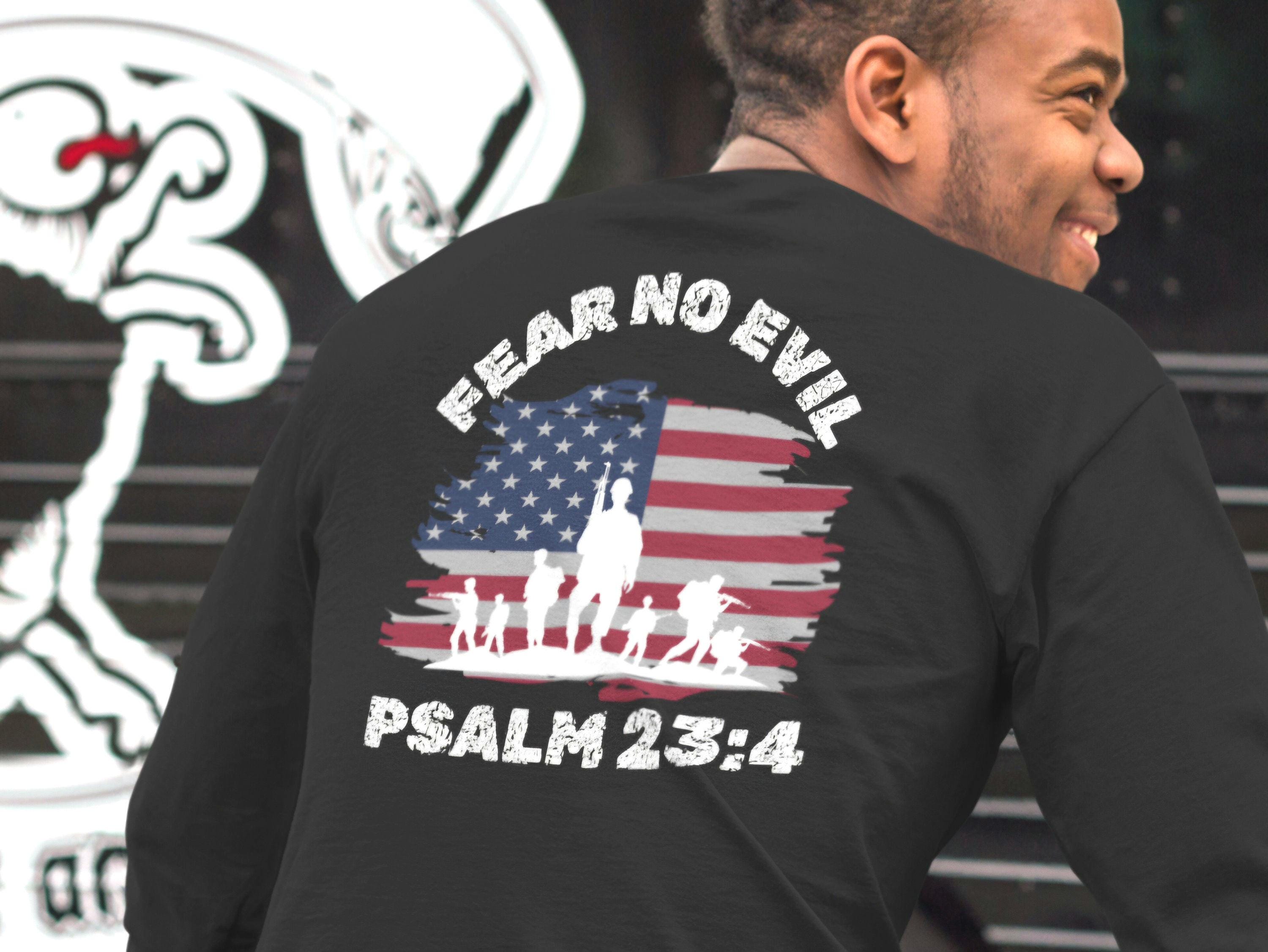 Men39s Military Shirt Patriotic T Shirt Christian Long Sleeve Crew Tee Gift For Husband Son Dad Front and Back Designs Graphic Tee – Feel-Good Design · High-Quality Print