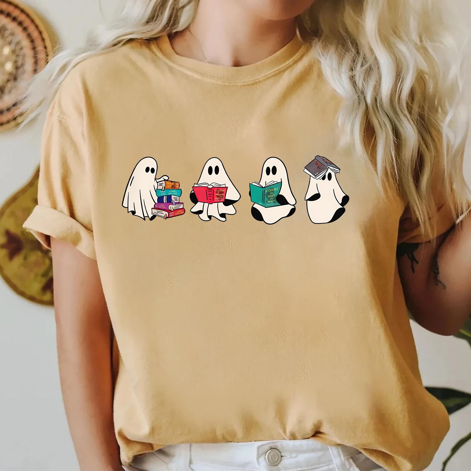 Acotar Ghost Shirt Acotar tshirt Bookish ghost shirt Throne of Glass SJM Book Reader SJM tee Book Ghosts tshirt SJM Halloween shirt Graphic Tee – Soft Feel · Top Pick For Any Outfit
