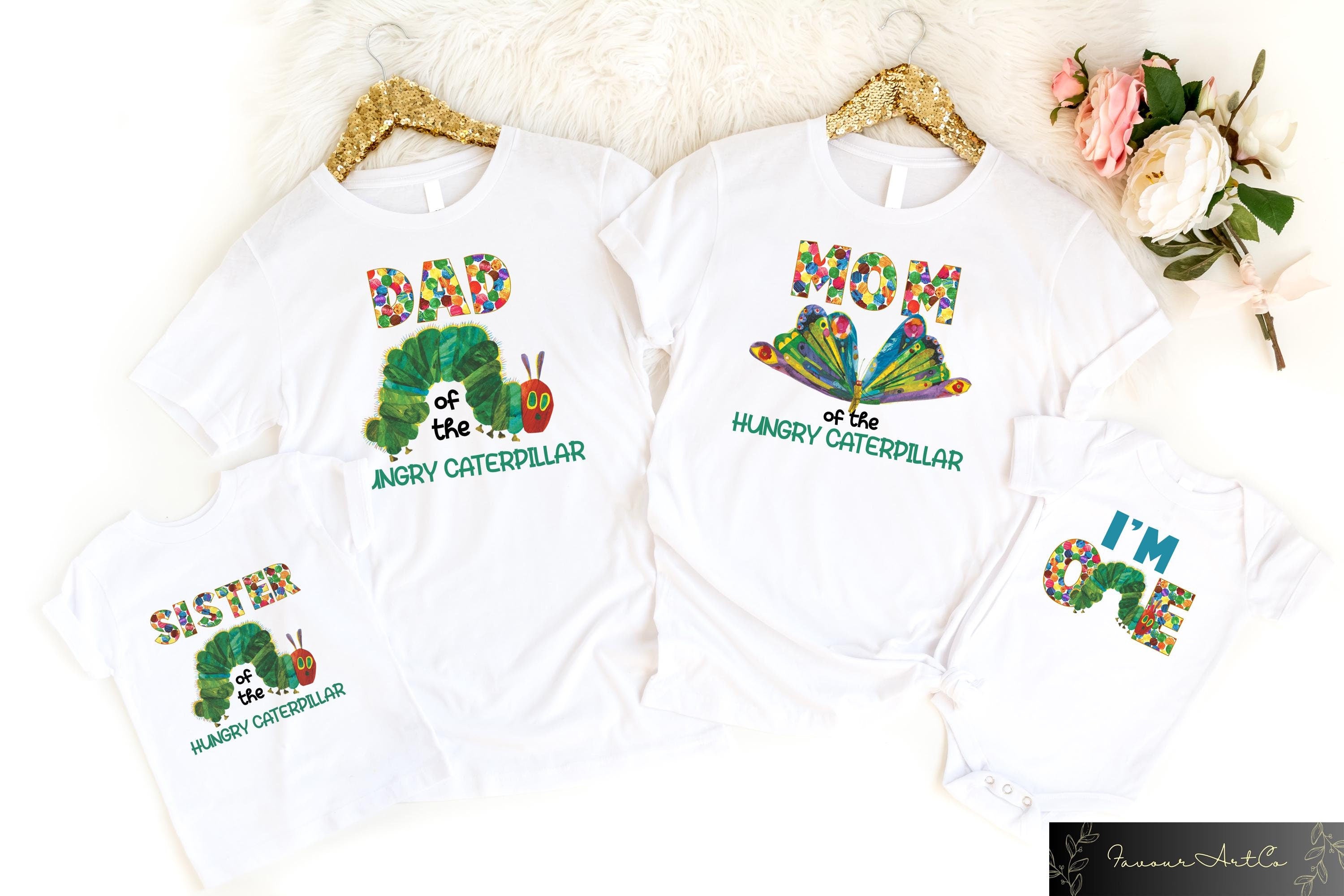 Hungry Caterpillar First Birthday Shirts Family Matching Caterpillar Birthday Party T Shirt I39m One Tee Baby39s First Birthday Gift Graphic Tee – Easygoing Wear · High-Quality Print