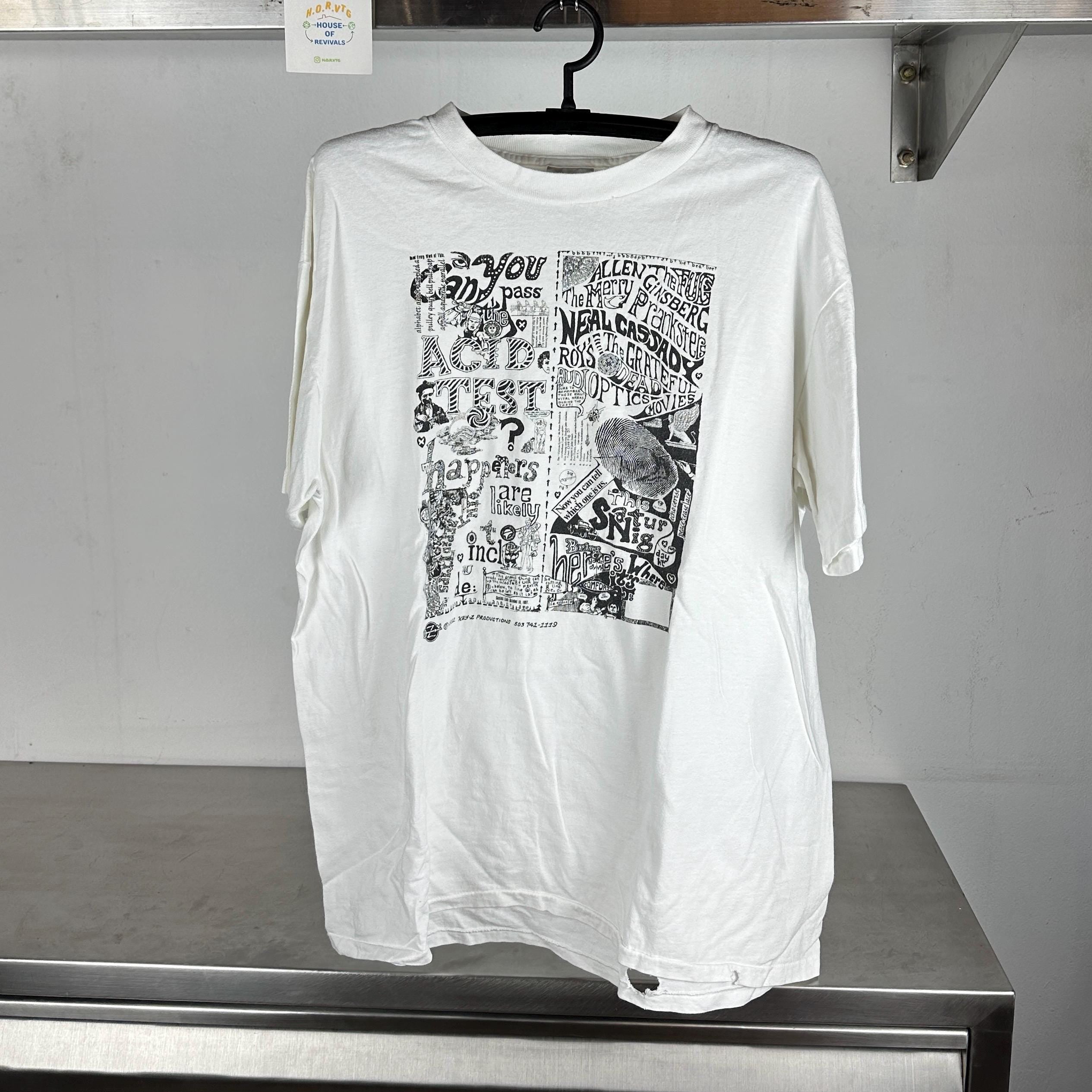 Vintage 1992 Can You Pass the Acid Test Grateful Dead Psychedelic Drug Art single stitch Oneita XL White t shirt Graphic Tee – Cozy Vibes · High-Quality Print