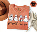 Flight Nurse Halloween Ghost Shirt Gifts Comfort Colors Tshirt Crewneck Tee Crew Neck Men Women Graphic Tee – Warm & Stylish · High-Quality Print