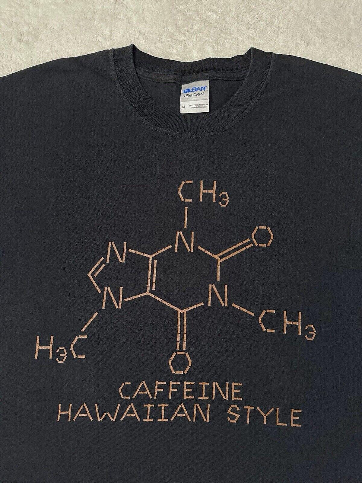 Vintage 2000s Y2K Hawaiian Caffeine Molecule Molecular Science T Shirt M L NEW Graphic Tee – Fan Favorite · Perfect For Daily Wear