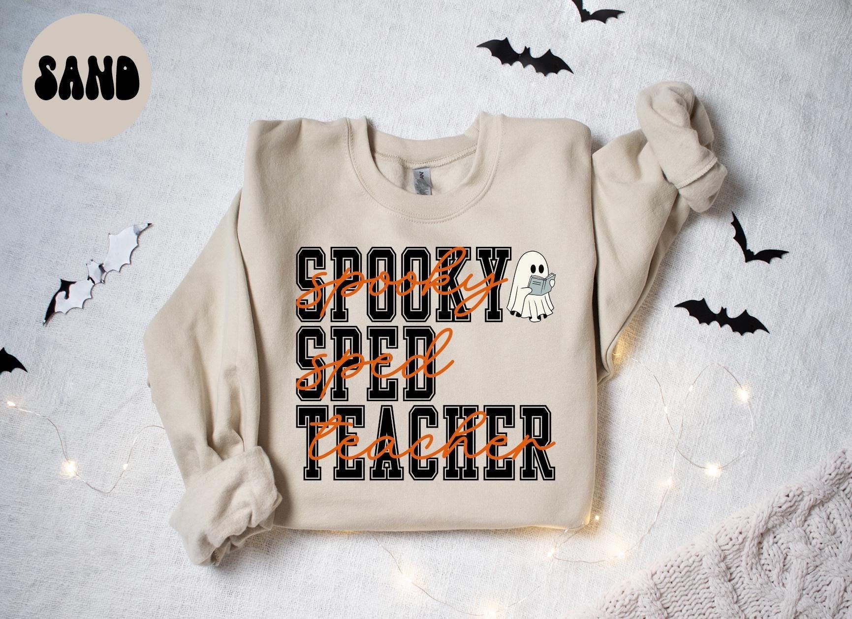 SPED Teacher Spooky Halloween Sweatshirt Gifts for Her Funny Sweater Shirt Cozy Comfy Unique Sweatshirt – Premium Graphic · High-Quality Print