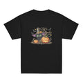 Adorable Black Kitty Witch and Pumpkin Halloween Youth classic tee Graphic Tee – Aesthetic Look · Perfect For Daily Wear