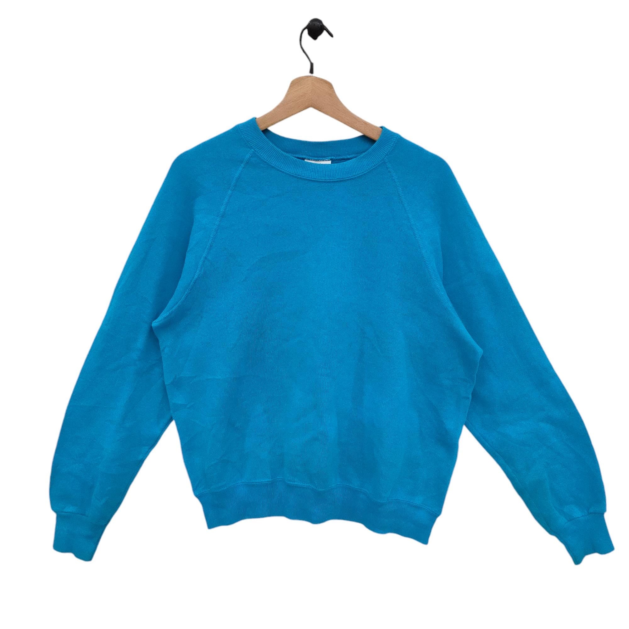 Vtg Lee Blank Raglan Sweatshirt Medium Vintage LEE Midweight Cotton Blend Sweater Jumper Pullover Crewneck Turquoise Size M Sweatshirt – Soft Feel · Must-Have Style