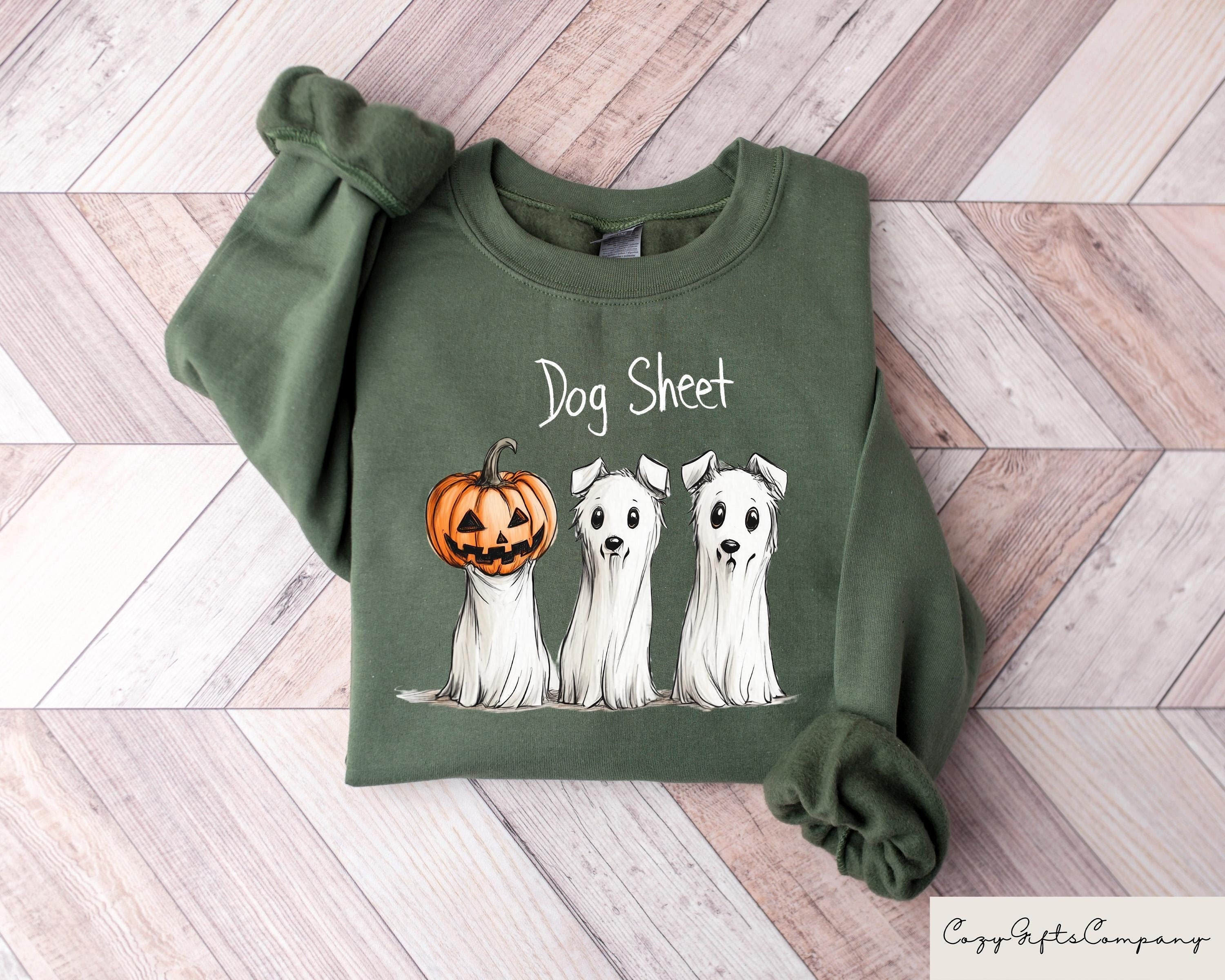 Dog Sheet Halloween Sweatshirt Halloween Dog Sweater Retro Spooky Season Tshirt Ghost Sweatshirt Halloween Gift Ghost Dog Shirt Sweatshirt – Premium Graphic · Must-Have Style