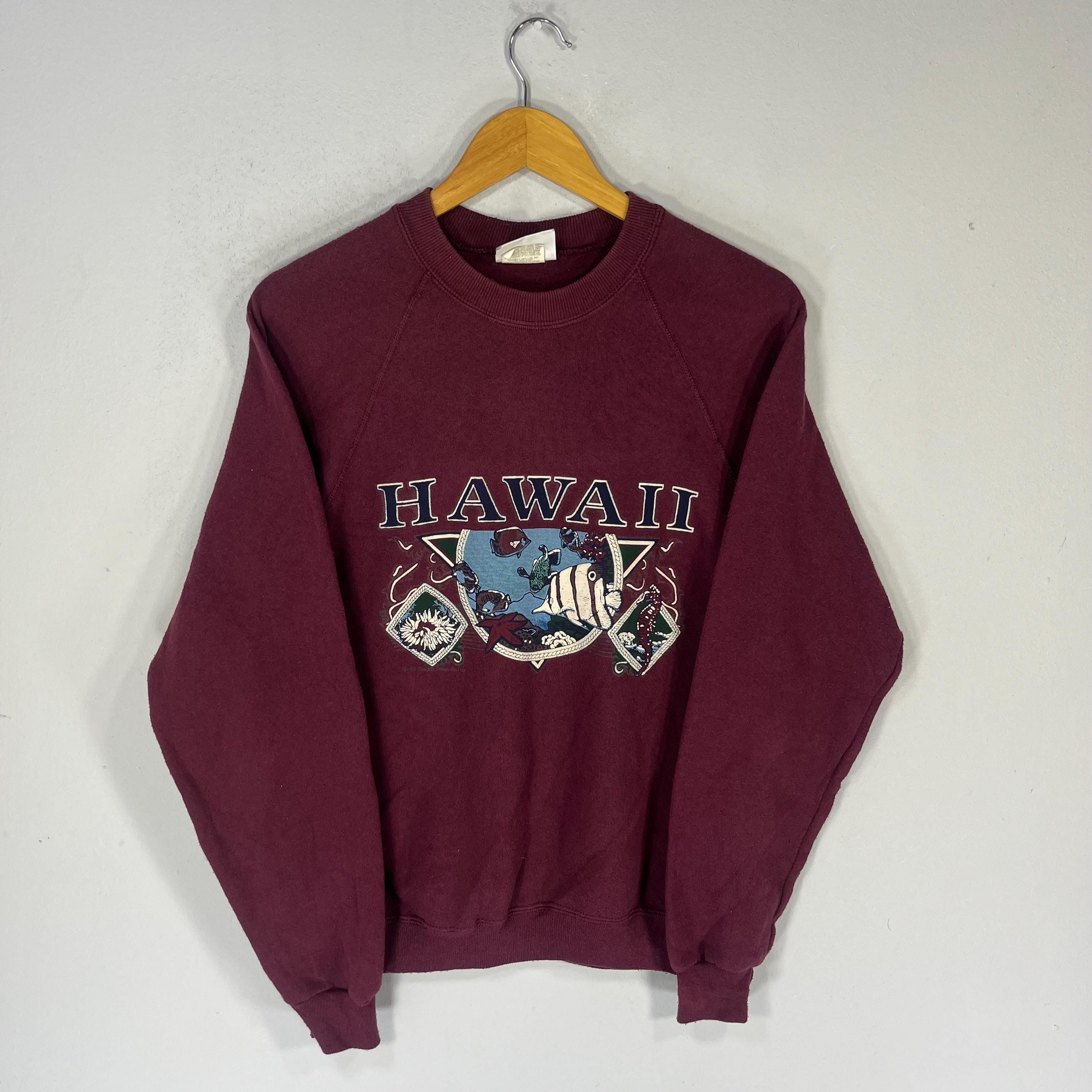 Vintage 90s Lee Tag Hawaii Big Logo Printed Vintage Sweatshirt Crewneck Sweater Pullover Hawaii Vintage Colour Maroon Size Medium Sweatshirt – Soft Feel · Trending Graphic Apparel