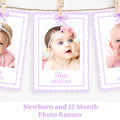12 Month Photo Banner Download Lavender Birthday Decorations Purple Party Decor Girl 1st Birthday Lavender Birthday Baby Photo Banner PB1 Graphic Tee – Everyday Comfort · Trending Graphic Apparel