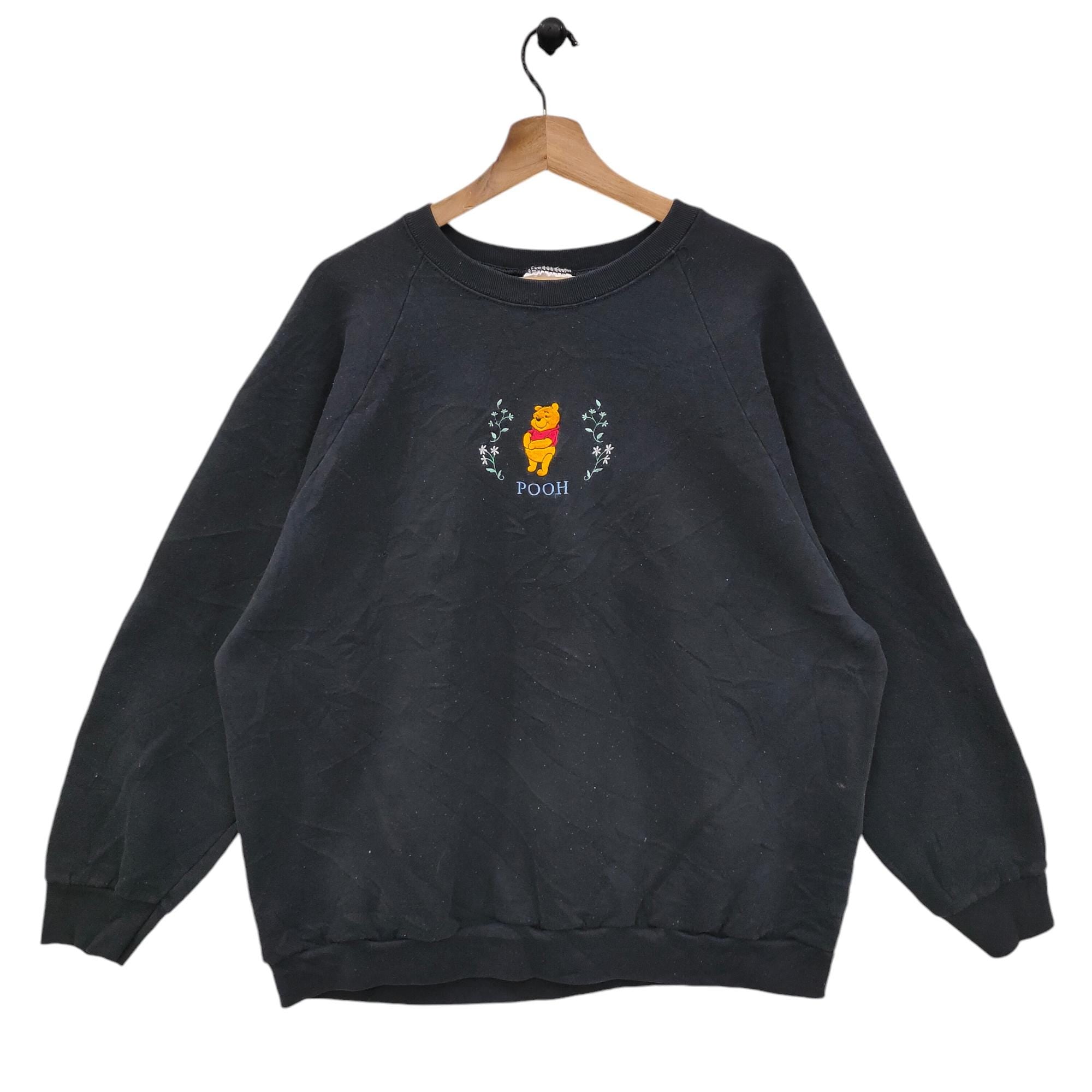 9039s Winnie The Pooh Sweatshirt Vintage FOTL Pooh Embroidery Disney Character Sweater Jumper Pullover Black Size 2XL Sweatshirt – Easygoing Wear · Top Pick For Any Outfit