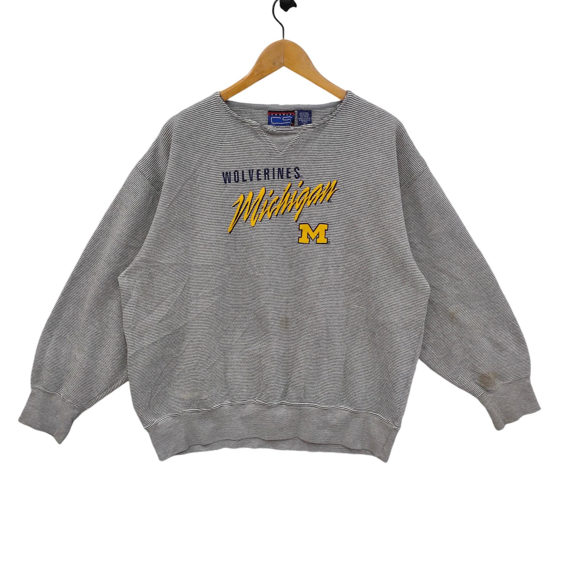 90s University of Michigan Wolverines Sweatshirt X Large Vintage Crable Sportswear NCAA Embroidery Sweater Jumper Pullover Size XL Sweatshirt – Cozy Vibes · Top Pick For Any Outfit