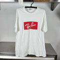 Vintage 90s Rayban Sunglasses Brand Box Logo Promo XL Hanes White T shirt Graphic Tee – Warm & Stylish · Trending Graphic Apparel