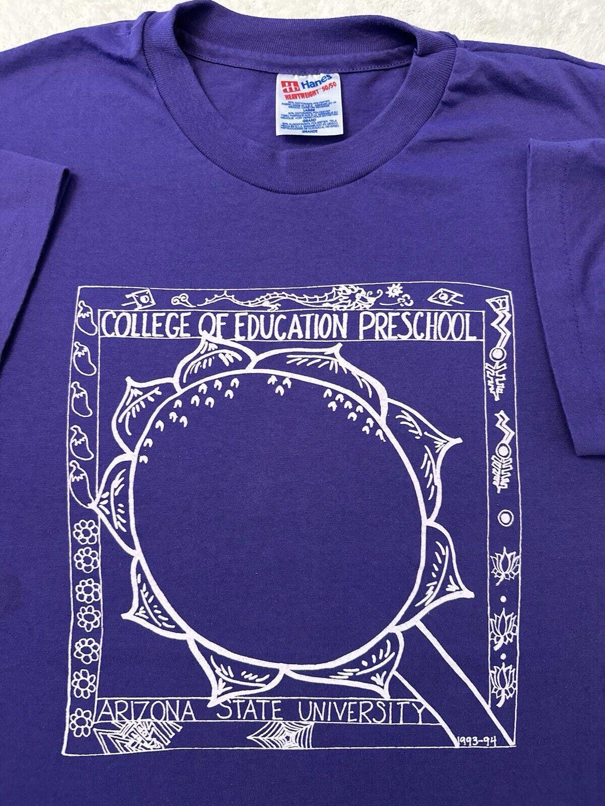 Vintage 90s Arizona State University College Education Preschool T Shirt L NEW Graphic Tee – Fan Favorite · High-Quality Print
