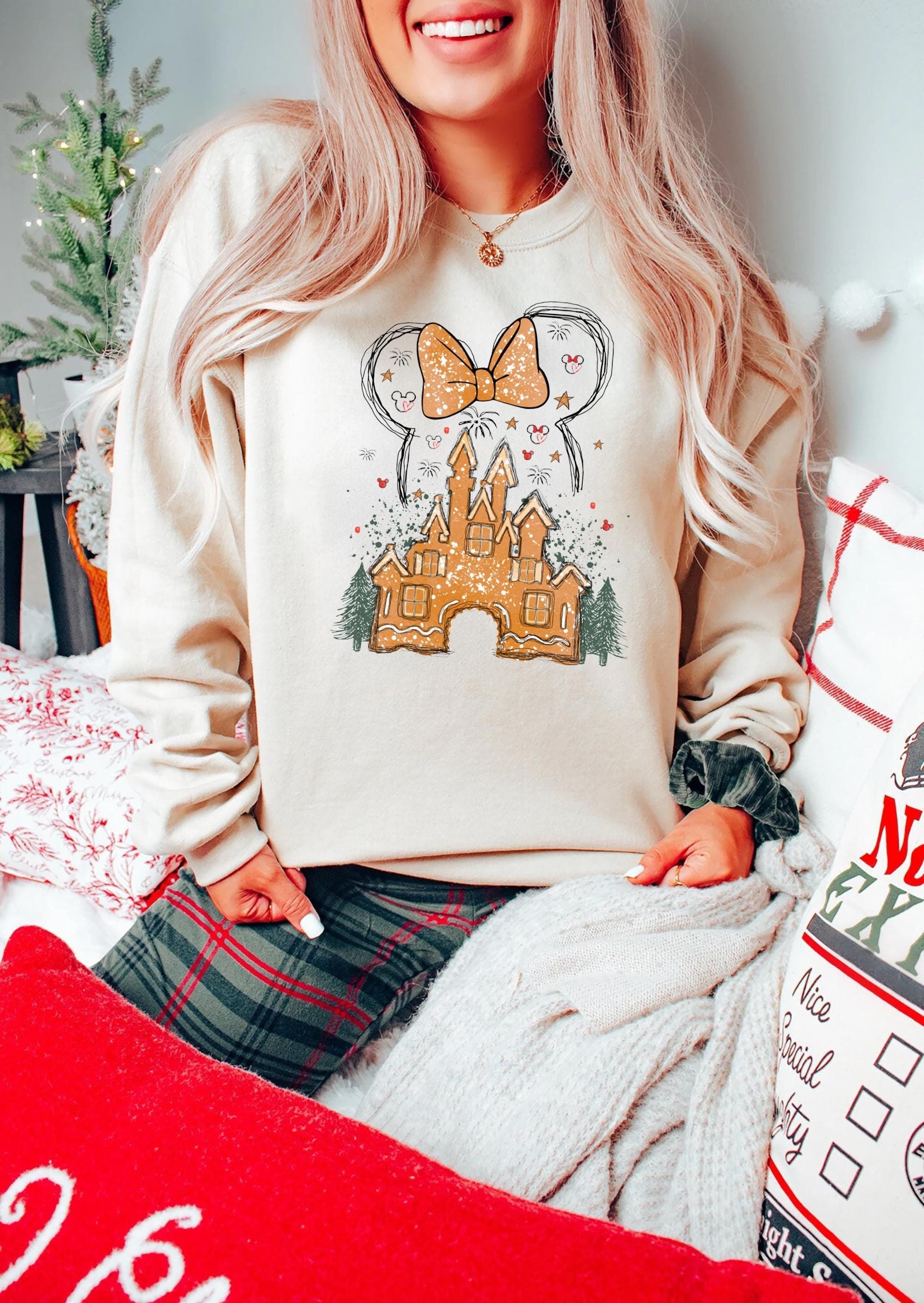 Disney Gingerbread Castle Sweatshirt Christmas Castle Shirt Disney Christmas Shirt Mickey Christmas Shirt Disney Christmas Family Shirts Sweatshirt – Soft Feel · Perfect For Daily Wear