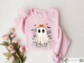 Halloween Lace Ghost Sweatshirt Spooky Coquette T Shirt Halloween Gifts Girly Ghost Bow Tshirt Lacey Ghost Tee Comfort Retro Spooky Top Sweatshirt – Easygoing Wear · Great Gift For Fans