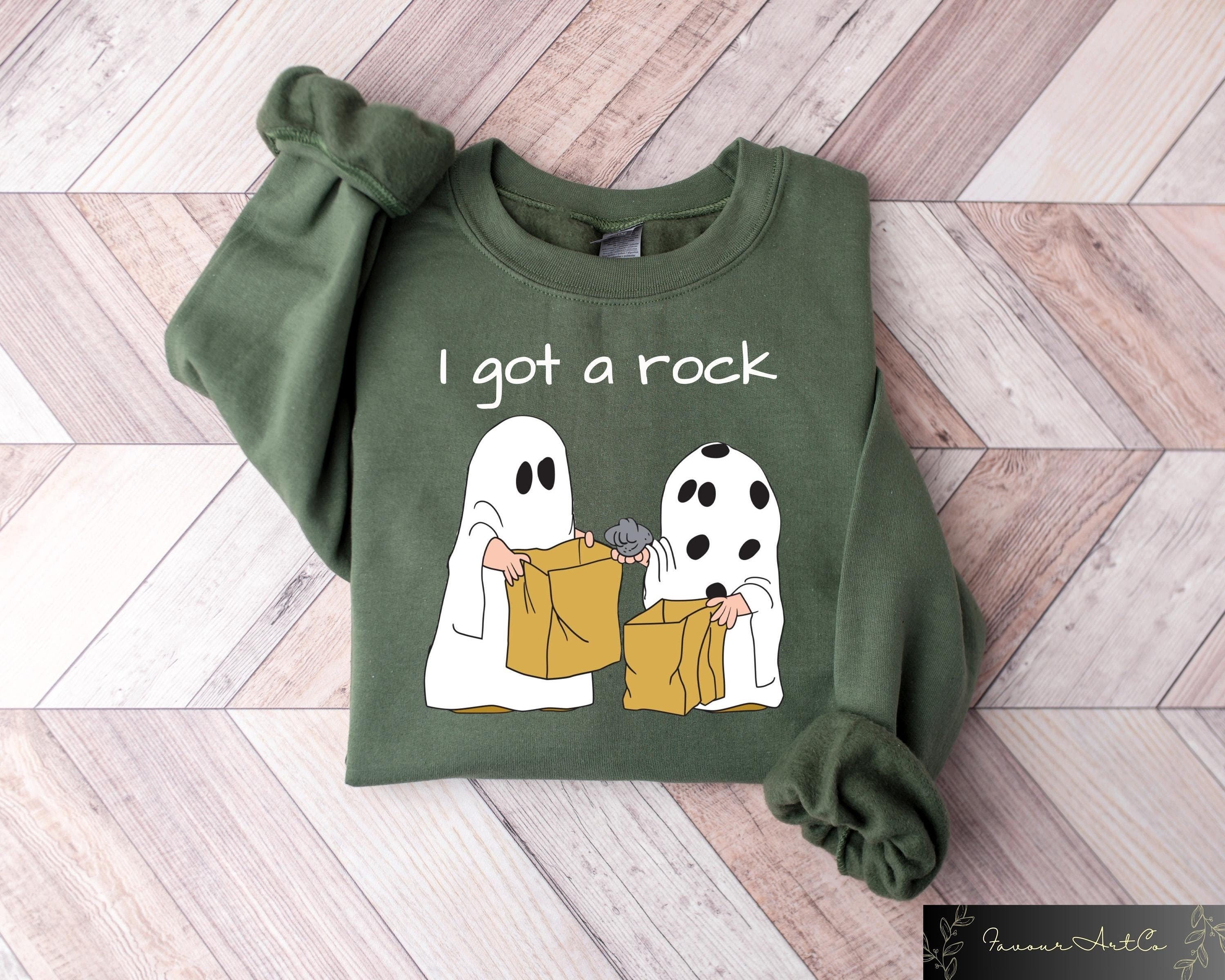 Halloween Sweatshirt I Got A Rock Funny Halloween Sweater Halloween Ghost Tee Halloween Gifts Halloween Party Tshirt Halloween Costume Sweatshirt – Fan Favorite · Trending Graphic Apparel