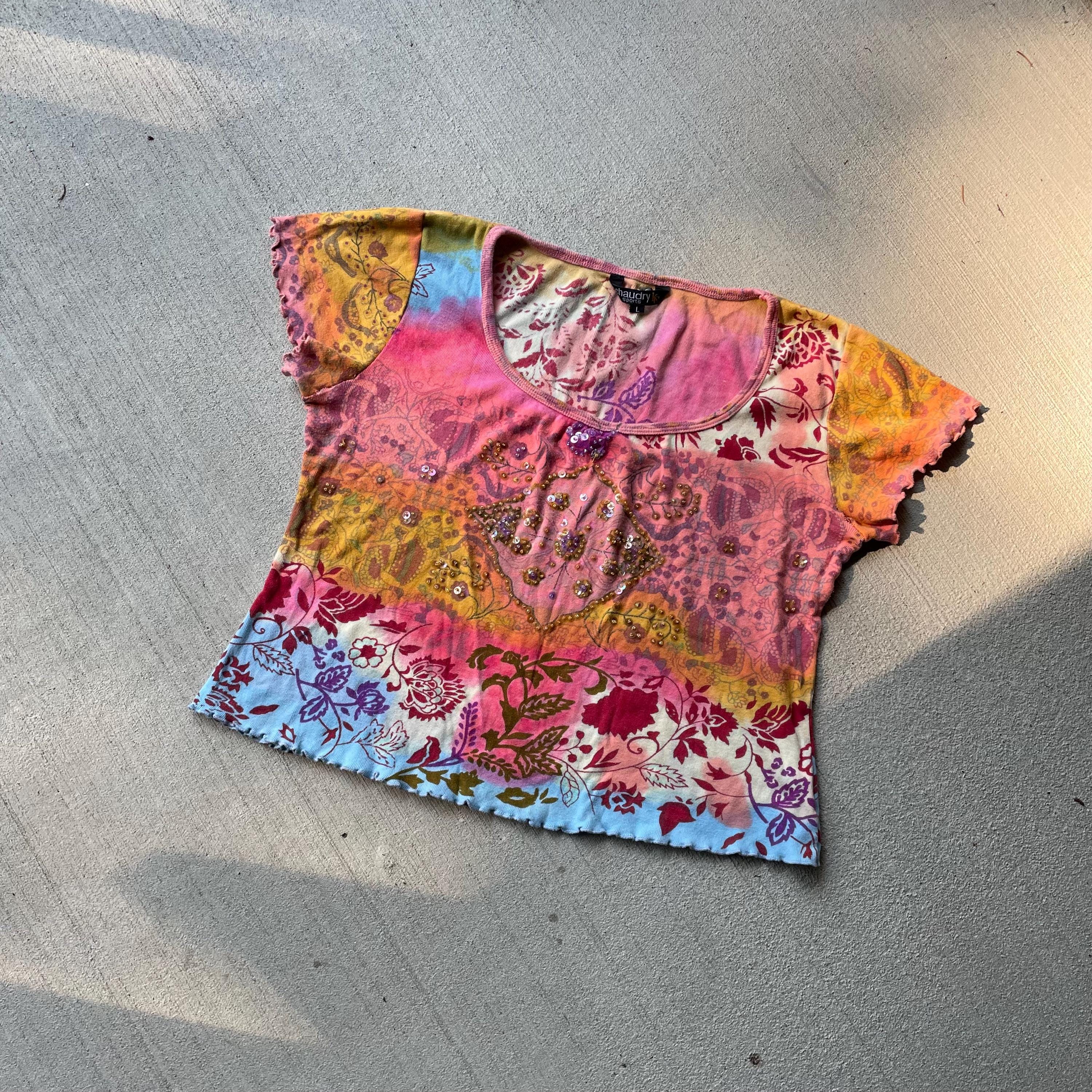 y2k vintage 00s bright floral fairy grunge t shirt size large Graphic Tee – Everyday Comfort · Top Pick For Any Outfit