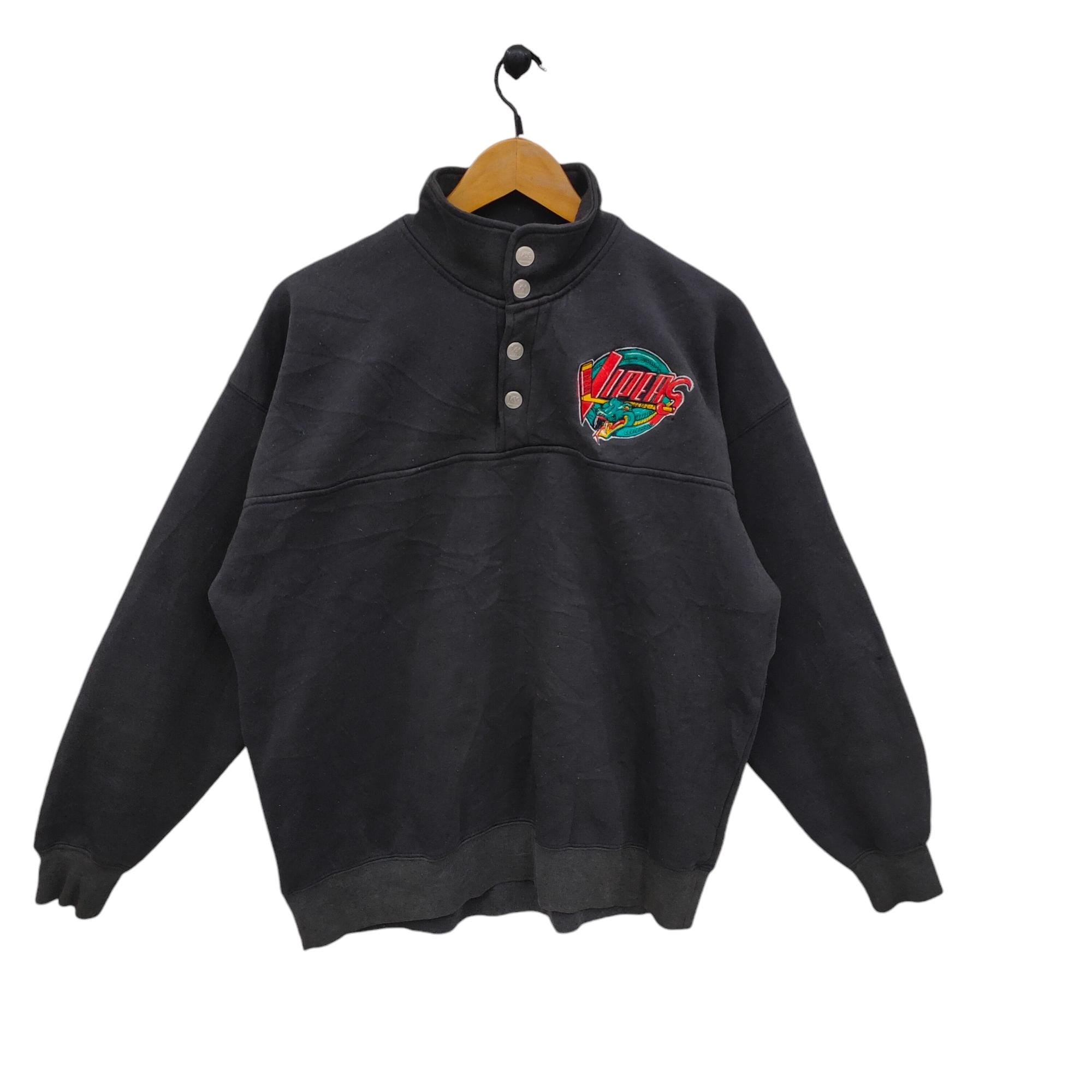 90s Detroit Vipers Sweatshirt Large Vintage Lee Embroidery IHL Hockey Sweater Jumper Black Size L Sweatshirt – Easygoing Wear · Great Gift For Fans