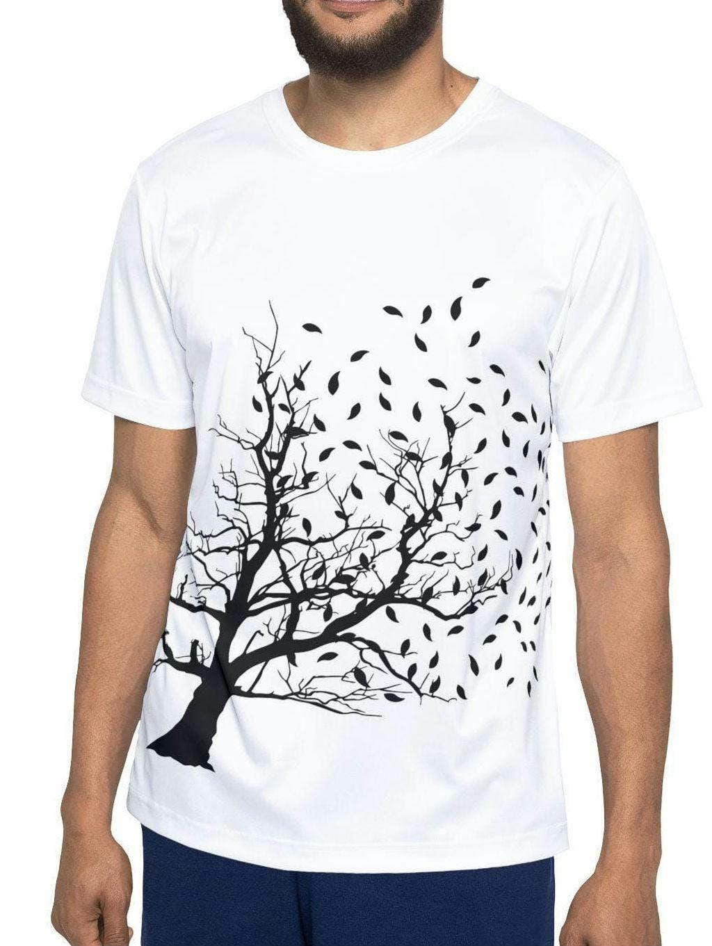 Men39s Autumn Tree Tee Falling Leaves Graphic Shirt Men39s Athletic Shirt Workout Tee Nature Inspired Top Outdoor Sports Apparel For Men Graphic Tee – Everyday Comfort · Trending Graphic Apparel