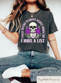 I Fully Intend To Haunt People When I Die I Have A List Shirt Funny Halloween T Shirt Spooky Halloween Skeleton Tshirt Halloween Gifts Graphic Tee – Warm & Stylish · High-Quality Print