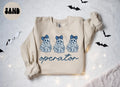 Operator French Blue Toile Halloween Ghosts Coquette Floral Sweatshirt Gifts for Her Funny Sweater Shirt Cozy Comfy Unique Sweatshirt – Soft Feel · Perfect For Daily Wear