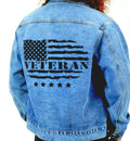 Men39s Military Jacket Veteran39s Denim Jean Jacket Patriotic Jean Jacket For Armed Services Veteran Gift For Husband Dad Military Gift Graphic Tee – Premium Graphic · High-Quality Print